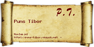 Puns Tibor névjegykártya